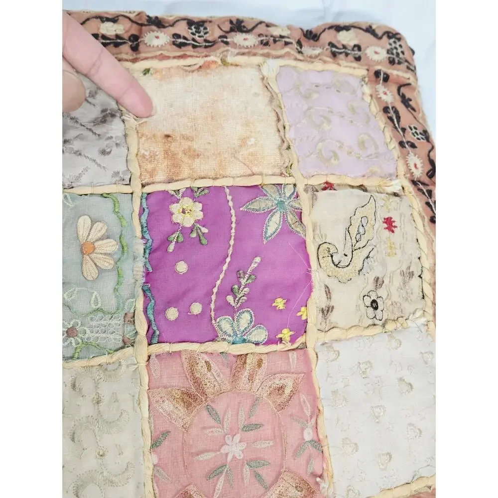 Beautiful Vtg Style Patchwork Cushion Cover Bedroom Décor Boho Retro Y2k